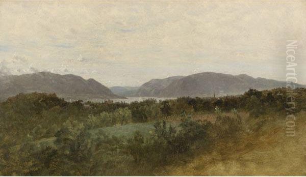 Hudson River Oil Painting by John Frederick Kensett