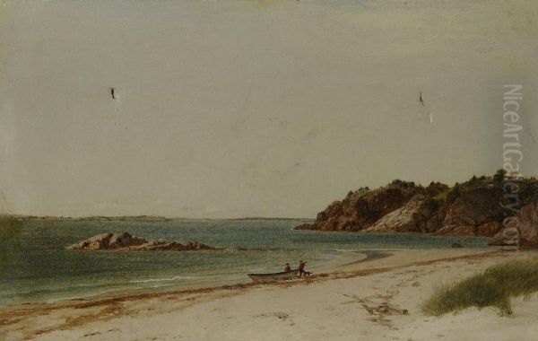 Study For View Of The Beach At Beverly, Massachusetts Oil Painting by John Frederick Kensett