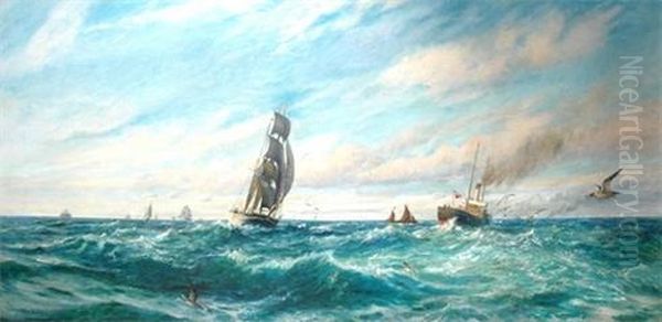 A Following Breeze And A Flowing Tide Oil Painting by George Cochrane Kerr