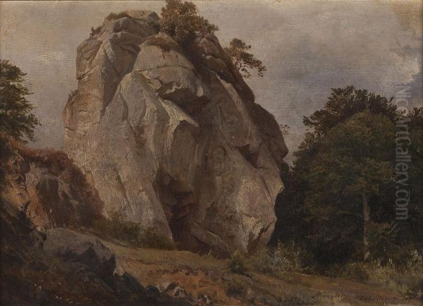 Externstein Oil Painting by August Kessler