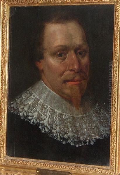 Portrait Of A Gentleman, Head Study, Wearing A Ruff Oil Painting by Cornelis Ketel