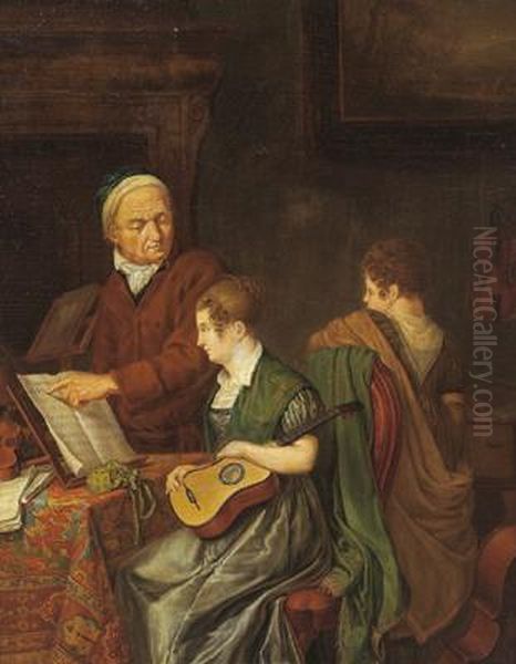 Lezione Di Musica Oil Painting by Gerrit Laurens Keultjes