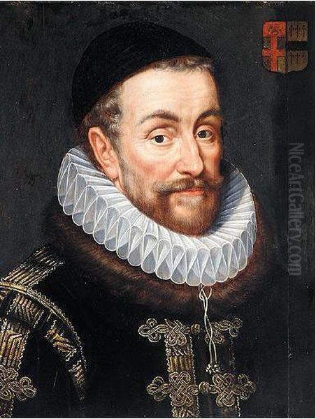 Portrait Of King William I, Prince Of Orange (1533-1584) (``william The Silent'), Head And Shoulders Oil Painting by Adriaen Thomasz I Key