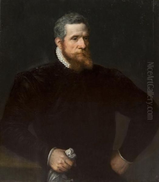 Portrait Of A Man Oil Painting by Adriaen Thomasz Ii Key