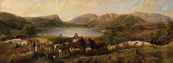 The Highlands Of Scotland Oil Painting by Friedrich Wilhelm Keyl