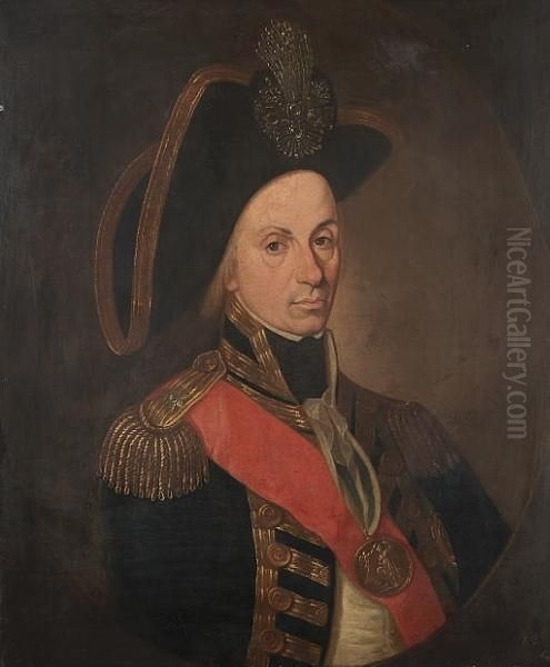 A Portrait Of Admiral Lord Nelson Oil Painting by Matthew H. Keymer