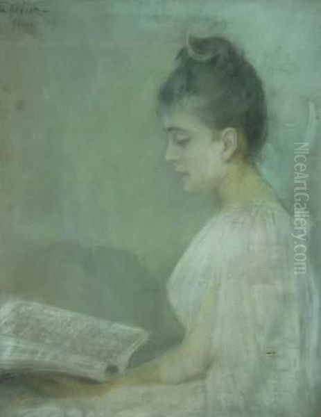 Jeune Fille Lisant Oil Painting by Elisabeth Keyser