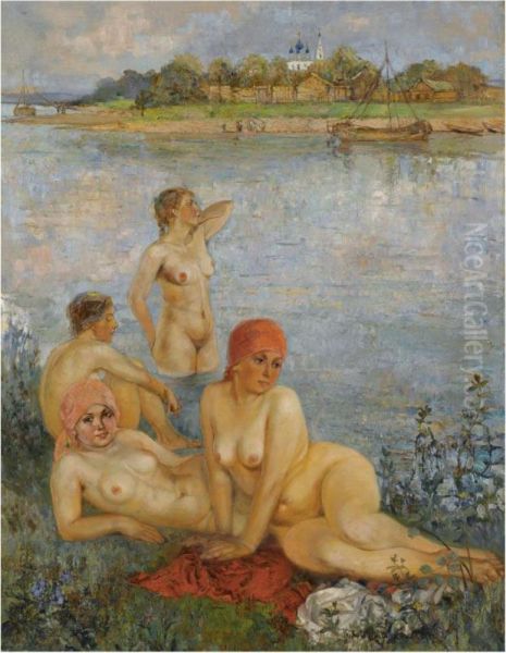 The Bathers Oil Painting by Ekaterina Khachura Falileeva