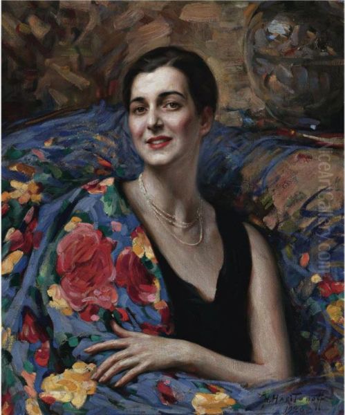 Portrait Of A Lady Oil Painting by Nikolai Vasilievich Kharitonov