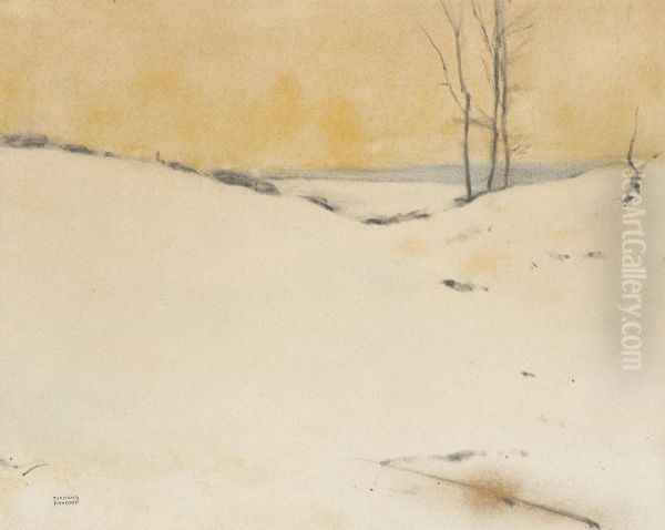 Dans La Neige Oil Painting by Fernand Khnopff