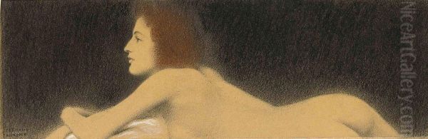 Etude De Nu Oil Painting by Fernand Khnopff