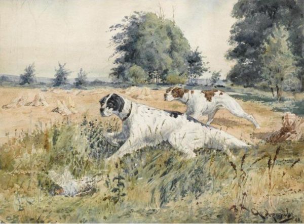 Hunting Dogs Oil Painting by Khrenov