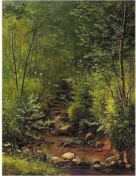 Woodland Path Oil Painting by Vasili Pavlovich Khudoyarov