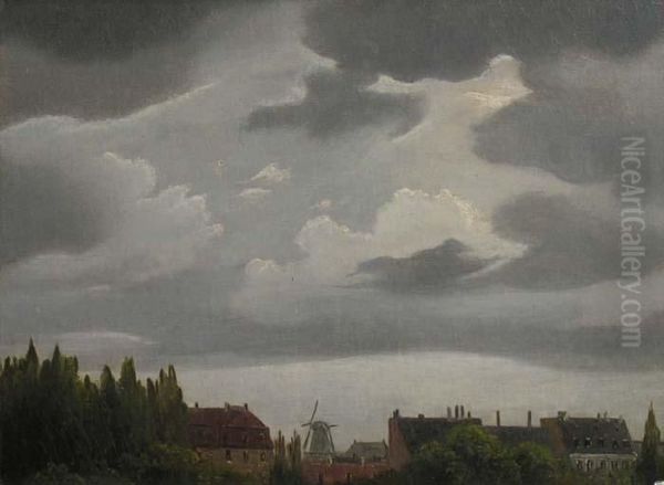 Vue De Coppenhague, The King's Garden Byrosenborg Castle Oil Painting by Frederik J.C. Kiaerskou