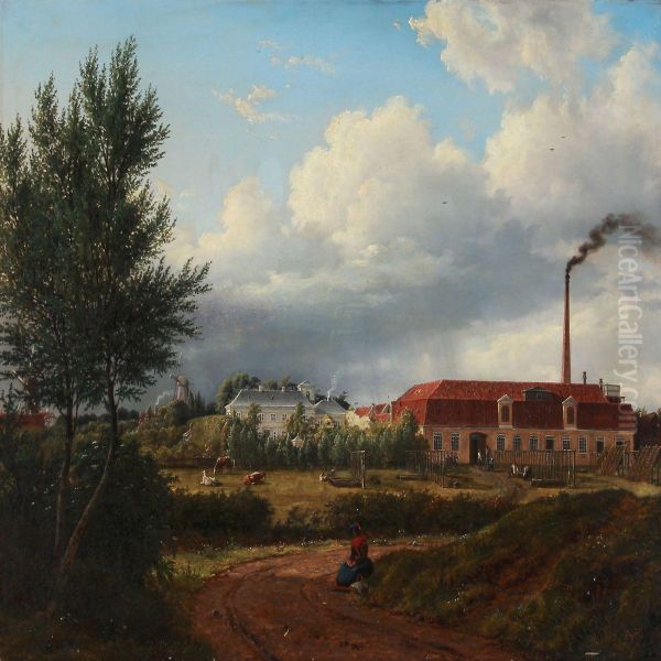 View Of Amager With Councillor L Oil Painting by F. C. Kiaerskou