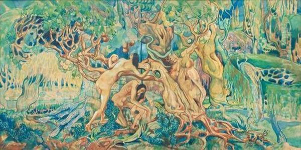 Garden Of Eden Oil Painting by Wolf Kibel