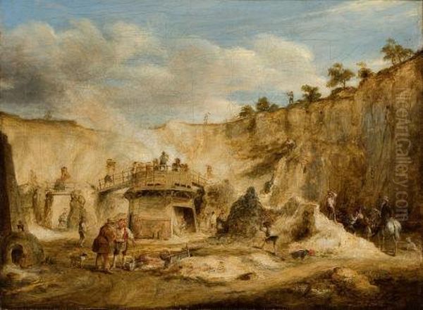 Craigleith Quarry Oil Painting by William Kidd