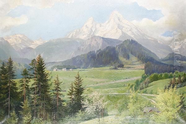 The Watzmann, Germany Oil Painting by Herman Kiekebusch