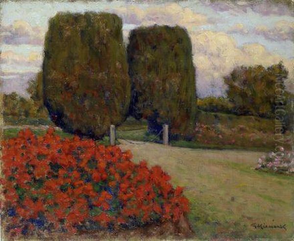 Giardino Toscano (fauglia) Oil Painting by Giorgio Kienerk