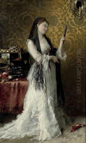 In The Boudoir Oil Painting by Conrad Kiesel