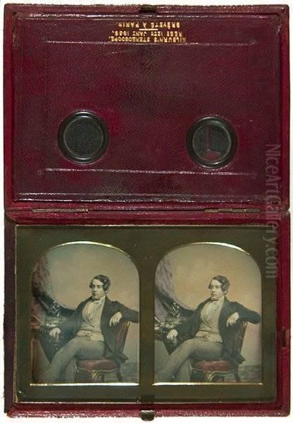 Kilburn's Stereoscope: Portrait Of A Gentleman Oil Painting by William Edward Kilburn