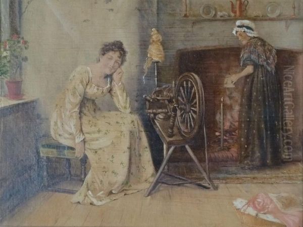 Interior Scene Oil Painting by George Goodwin Kilburne