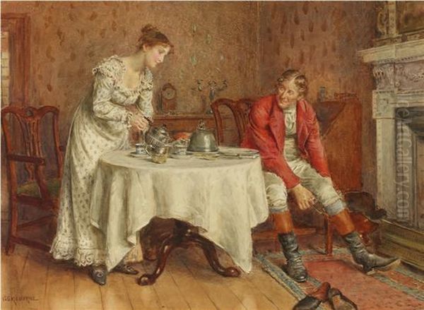 A Hunting Morning Oil Painting by George Goodwin Kilburne