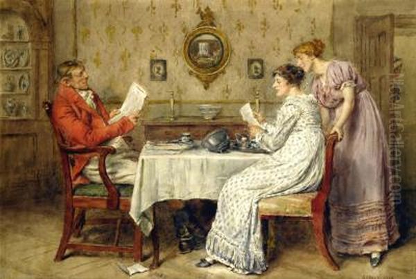 The Morning Post Oil Painting by George Goodwin Kilburne