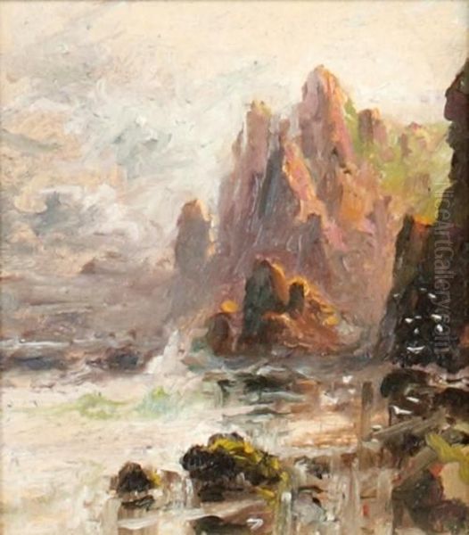 Coastal Scene Oil Painting by S.L. Kilpack