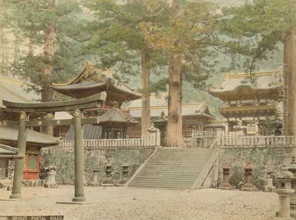 Paysages : Temples Oil Painting by Kusakabe Kimbei