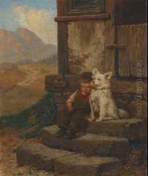 Young Boy And His Spitz by Albert Kindler