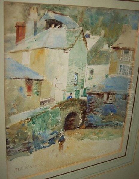 Cornish Scene Oil Painting by Mary Evelina Kindon