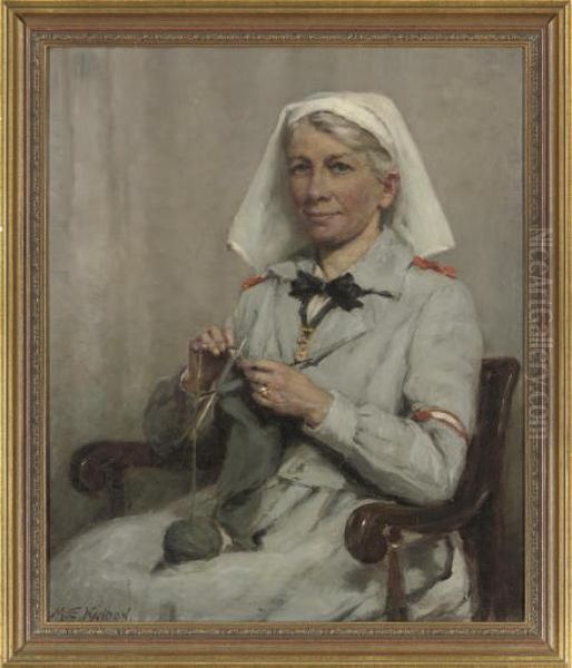 Portrait Of A Nurse Oil Painting by Mary Evelina Kindon