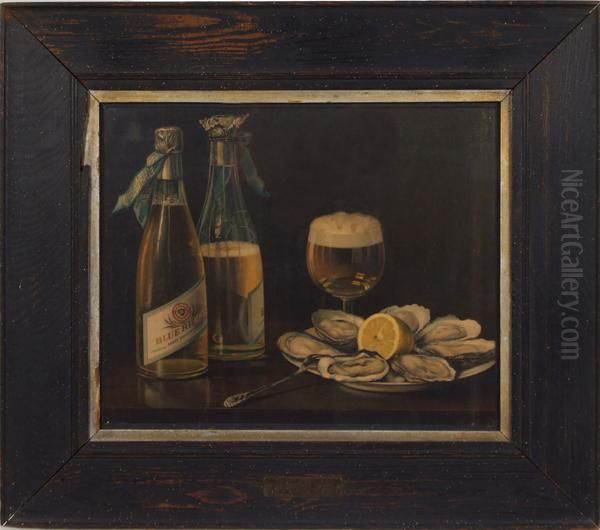 Pabst Blue Ribbon Advertisement Still Life Oil Painting by Albert F. King