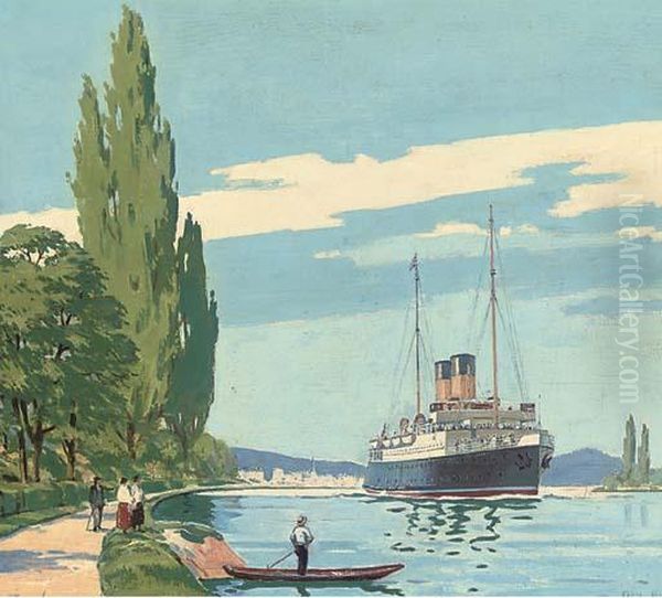 Duclair Sur Seine Oil Painting by Cecil G. Charles King