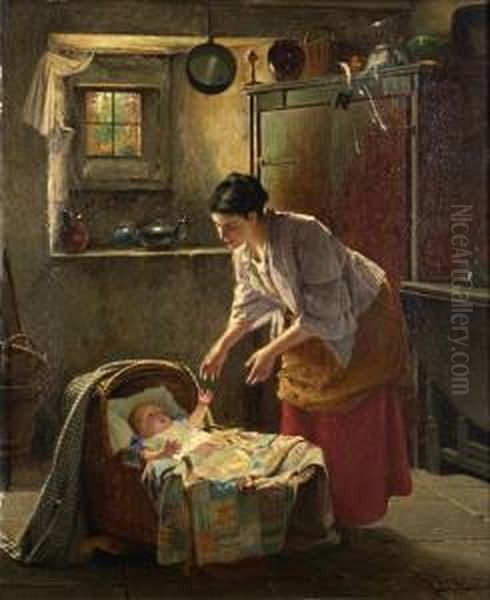 Mother's Pet Oil Painting by Haynes King