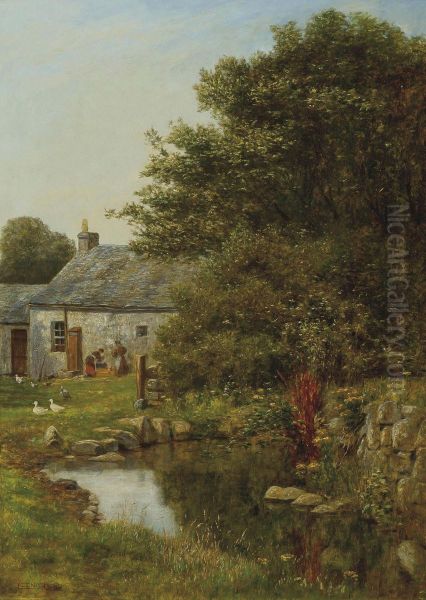 At The Mill Pond Oil Painting by Henry John Yeend King