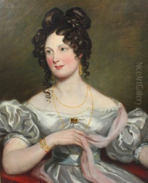 Portrait Of Lady Sarah Hart Oil Painting by John King