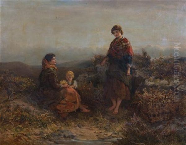 Gathering Flowers Oil Painting by Frederick Gerald Kinnaird