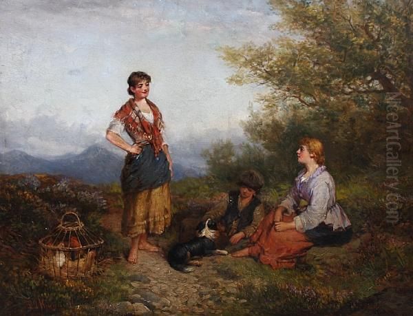 Afternoon Rest On A Mountain Path Oil Painting by Frederick Gerald Kinnaird