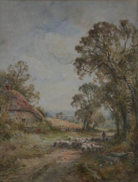 A Sussex Lane Oil Painting by Henry John Kinnnaird