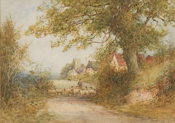 Cottage Scenes With Farm Animals Oil Painting by Wiggs Kinnaird