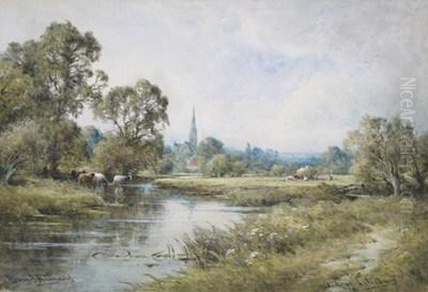 View Of Salisbury Oil Painting by Henry John Kinniard