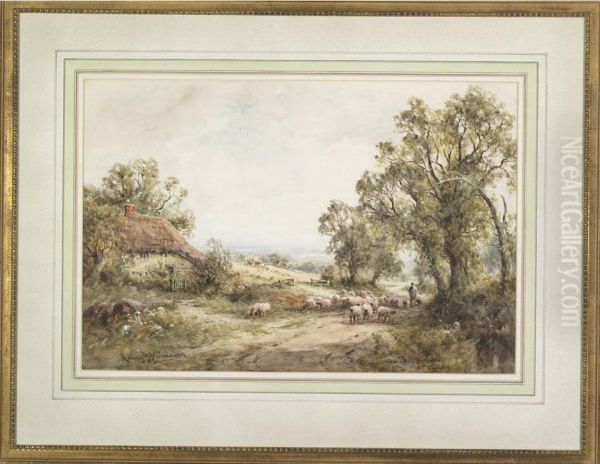 View Near Pulborn, Sussex Oil Painting by Henry John Kinniard