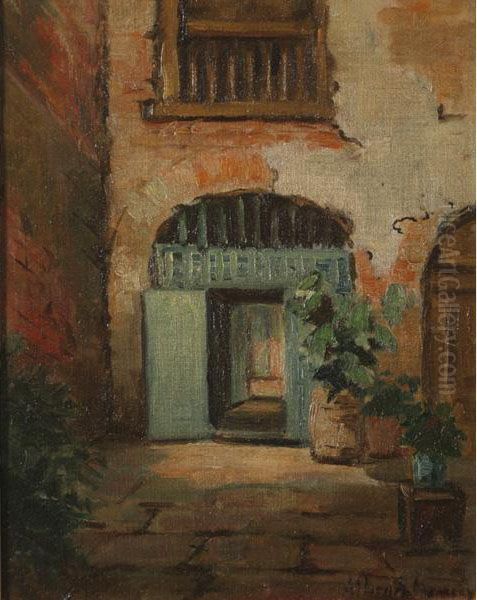 Courtyard Scene by Alberta Kinsey