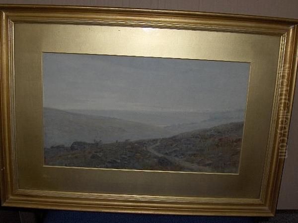 'the End Of A Wet Day' Haworth Moor Oil Painting by Albert Kinsley