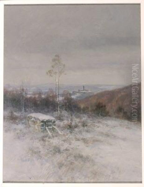 Weite Winterliche Taunuslandschaft Mit Blick Auf Die Ruine Konigstein Oil Painting by Nelson Gray Kinsley