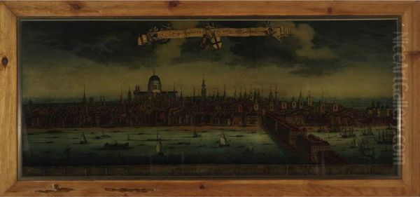 A Prospect Of The City Of London Oil Painting by Johannes Kip