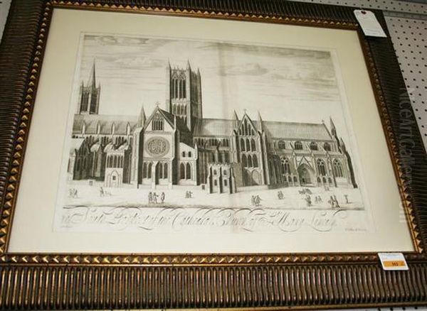 South Prospect Of The Cathedral Church Of St. Mary Lincoln Oil Painting by Johannes Kip