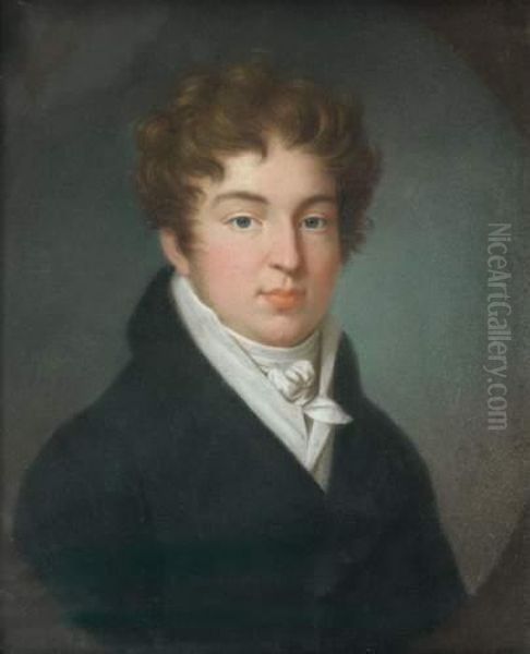 Portrait De Jeune Homme Oil Painting by Oreste A. Kipriensky